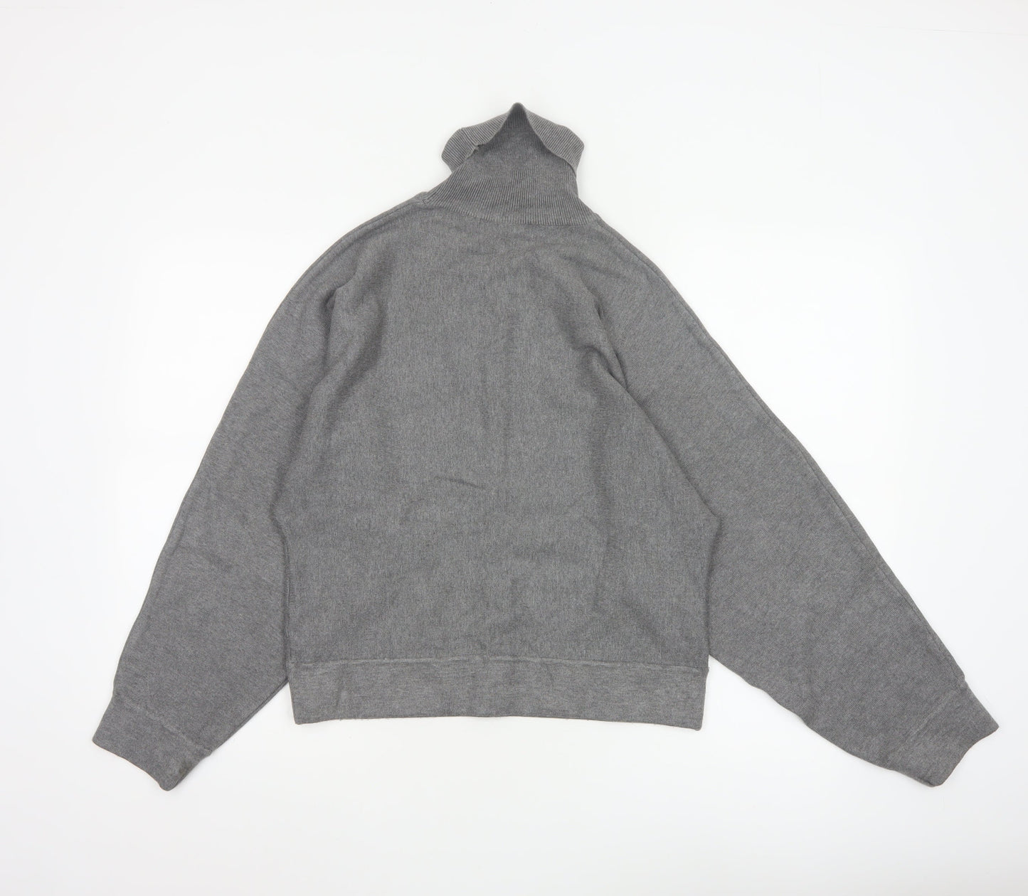 ZARA Women Grey Roll Neck Knit Pullover Jumper Size 14