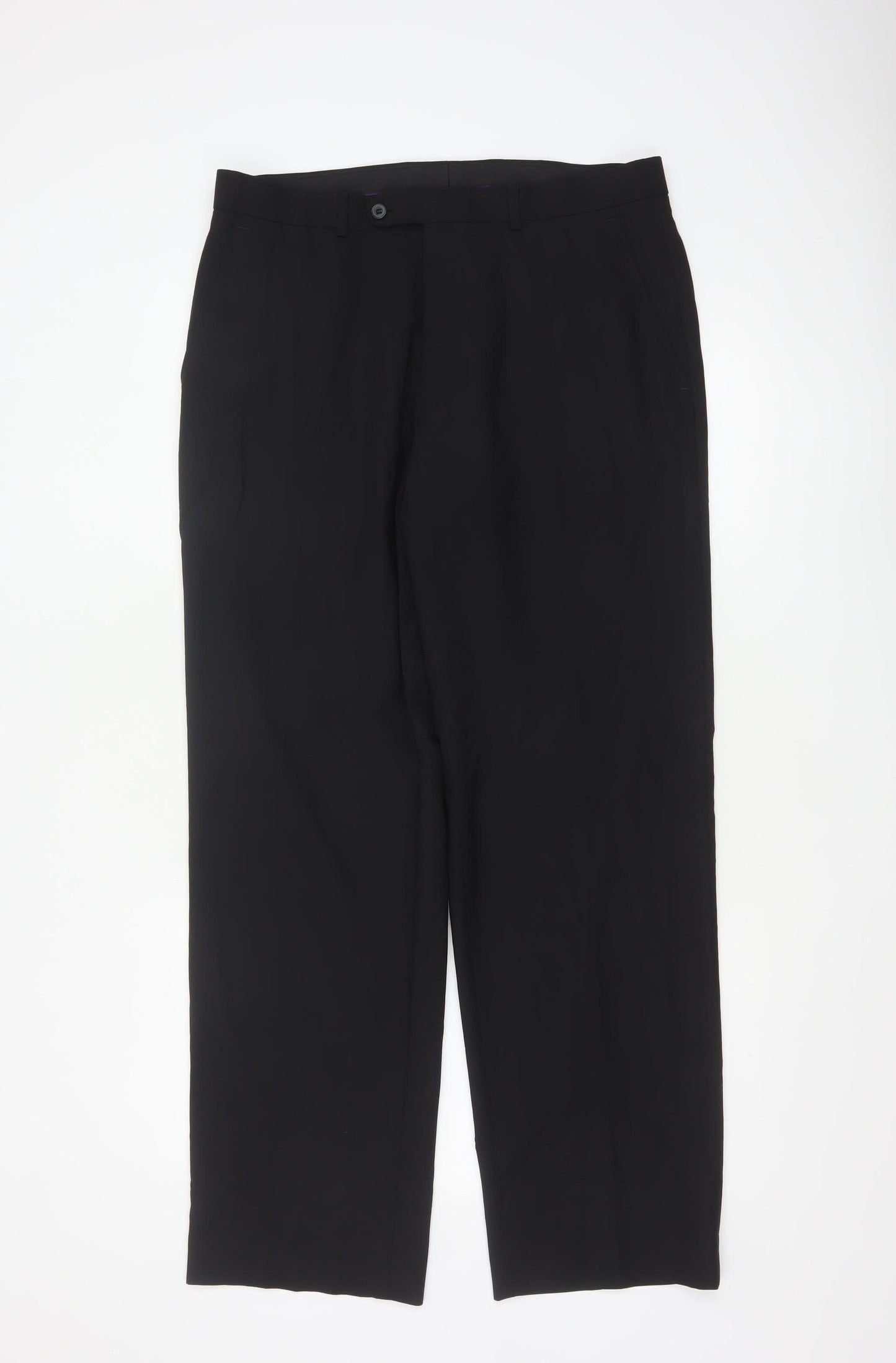 Taylor & Wright Men's Black Wool Blend Dress Trousers 34R