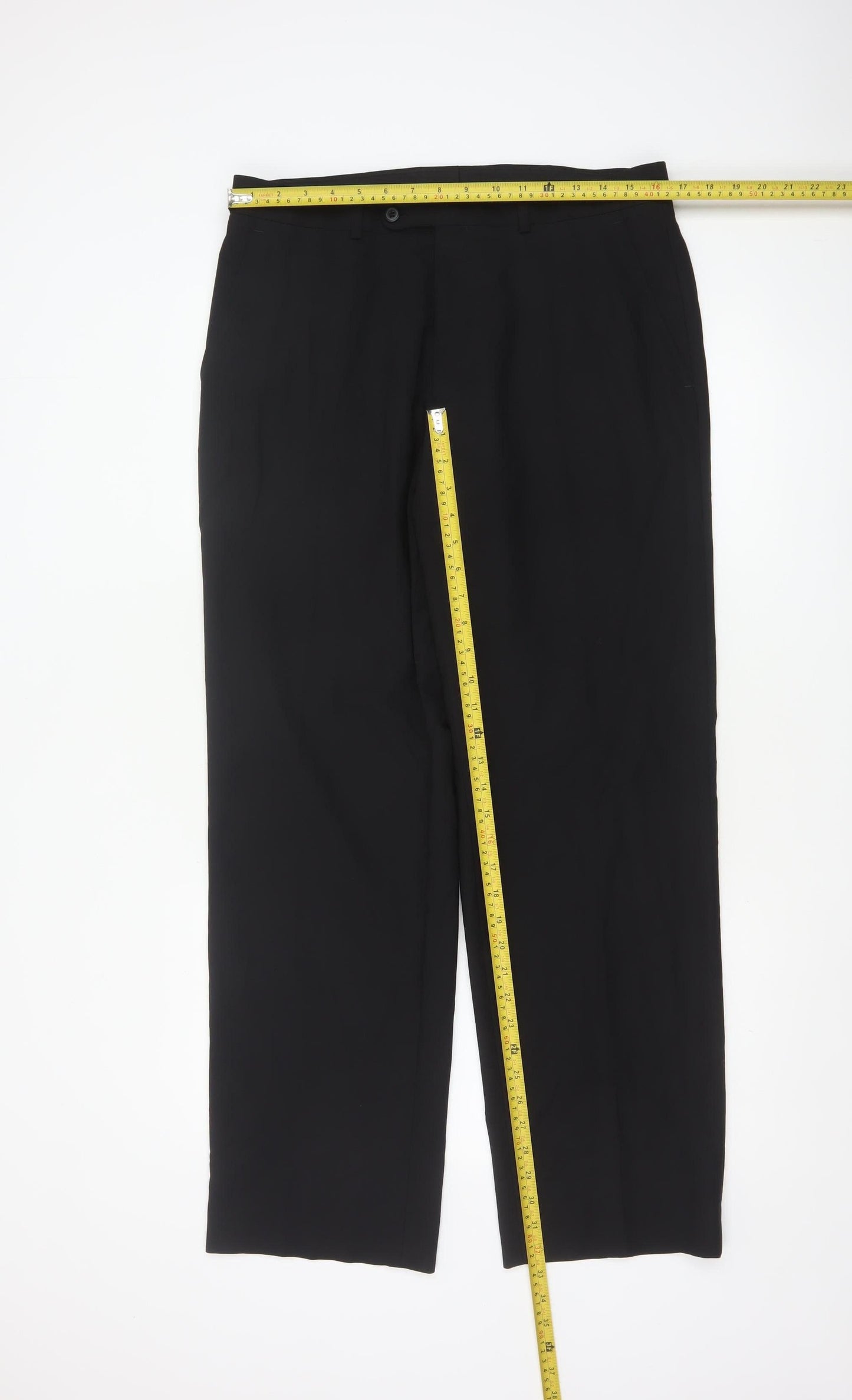 Taylor & Wright Men's Black Wool Blend Dress Trousers 34R