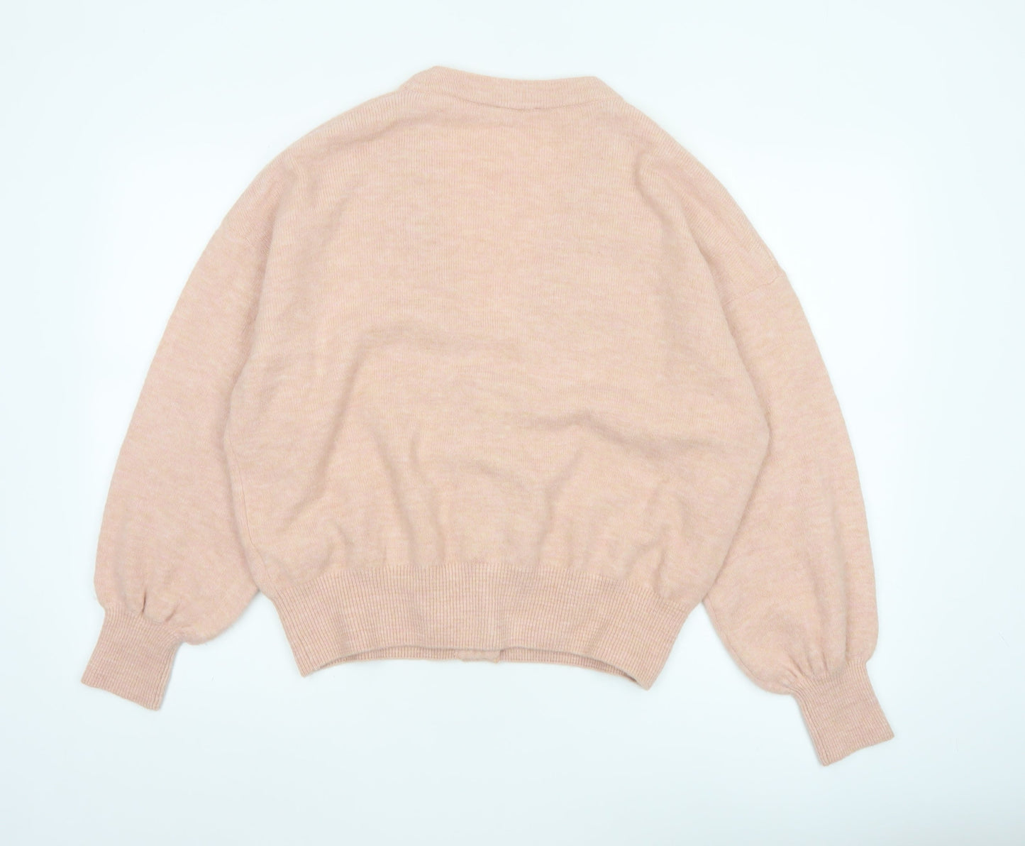 American Vintage Women Pink Wool Blend V-Neck Button Cardigan XS