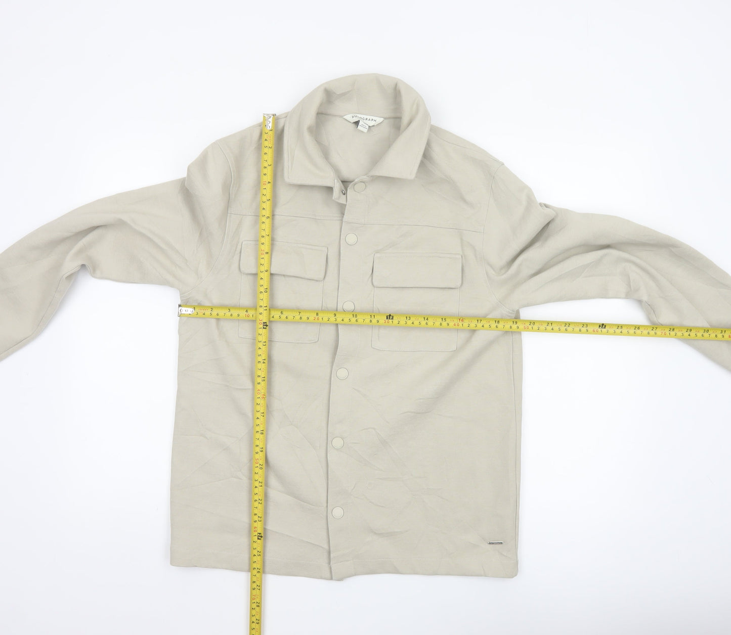Marks and Spencer Autograph Men's Beige Twill Button Jacket Size S