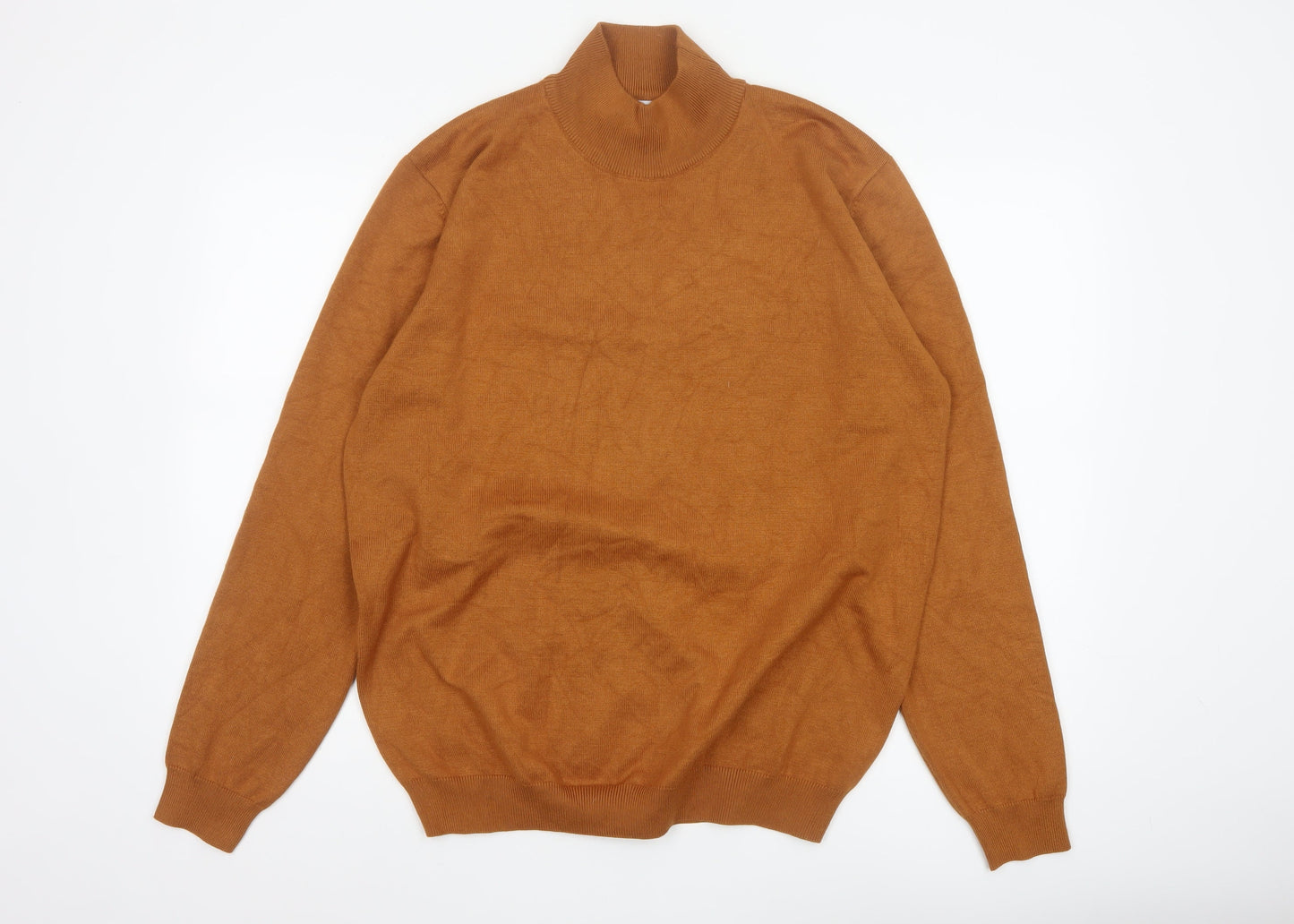 Sorbino Men’s Brown Roll Neck Pullover Jumper 2XL Viscose Knit