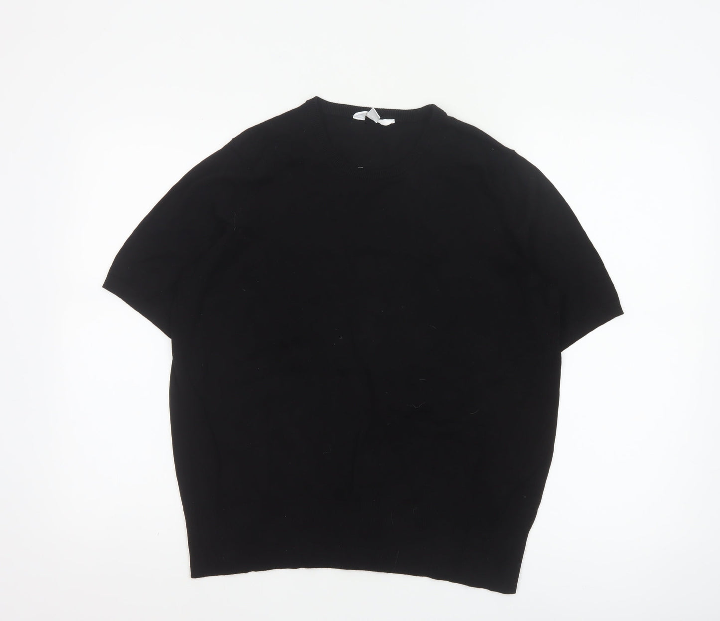 The Set Women’s Black L Crew Neck Short Sleeve Pullover Jumper