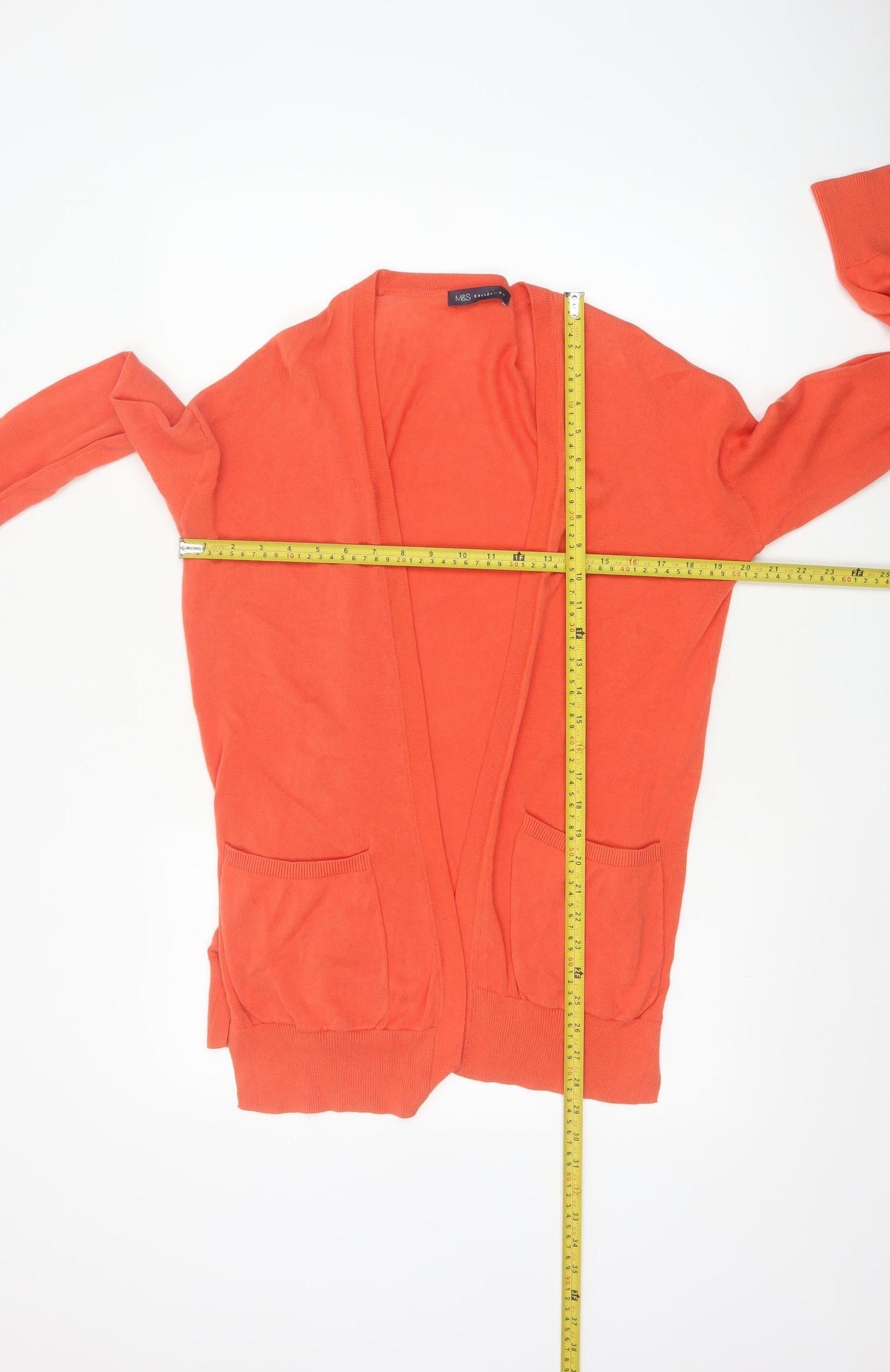 Marks and Spencer Women’s Orange Cotton Long Sleeve Cardigan Size S