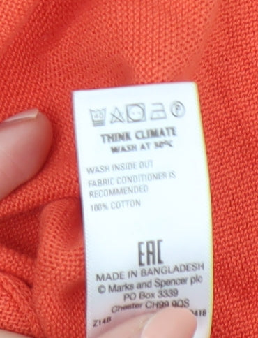 Marks and Spencer Women’s Orange Cotton Long Sleeve Cardigan Size S