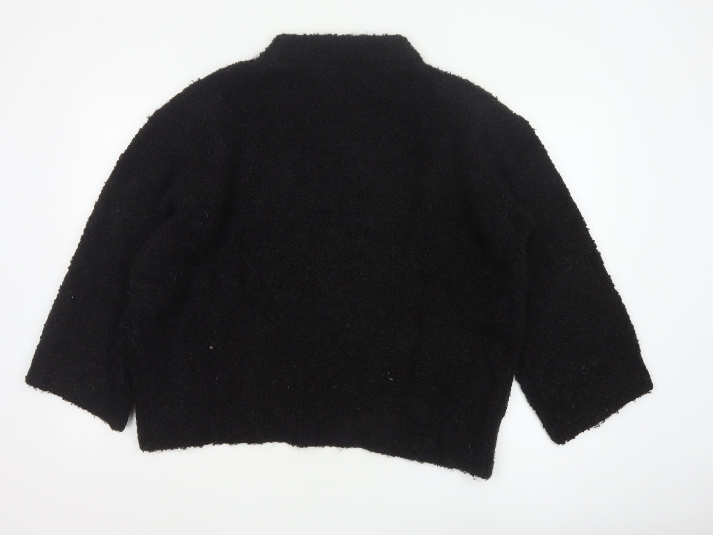 Soaked Women Black S Mock Neck Pullover Jumper Acrylic Wool Blend