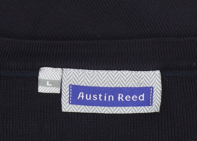 Austin Reed Women's Black V-Neck Beaded Trim Jumper Size L