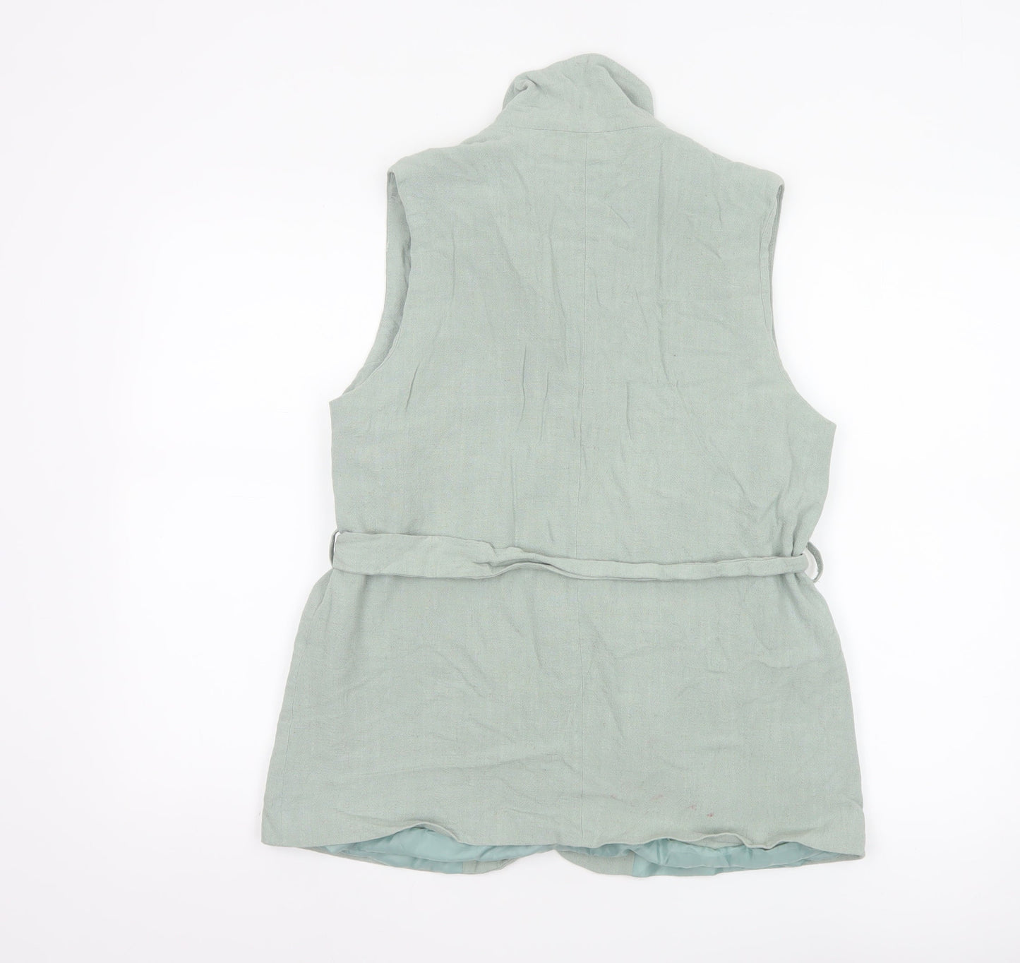 Et Vous Women Green Sleeveless Tunic Linen Blend Blouse Size 12