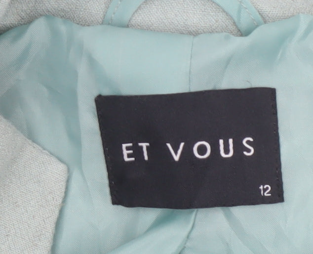 Et Vous Women Green Sleeveless Tunic Linen Blend Blouse Size 12