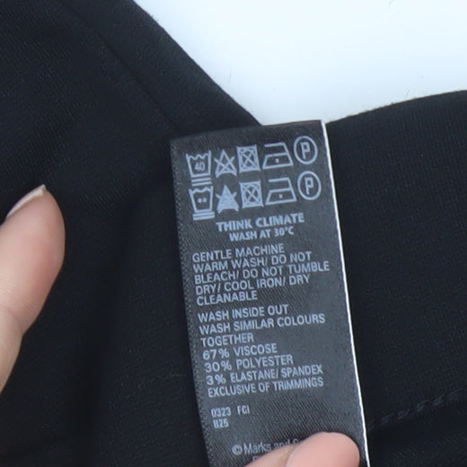Marks and Spencer Women Black Size 18 Regular Fit Stretch Leggings