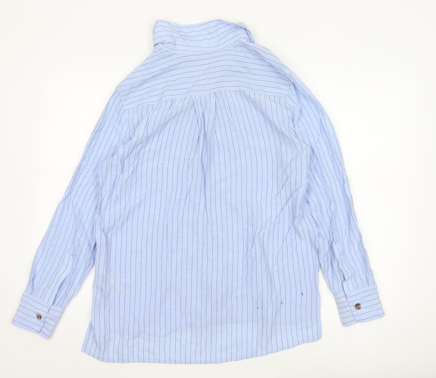 Marks and Spencer Women Blue Striped Button-Up Shirt Size 12