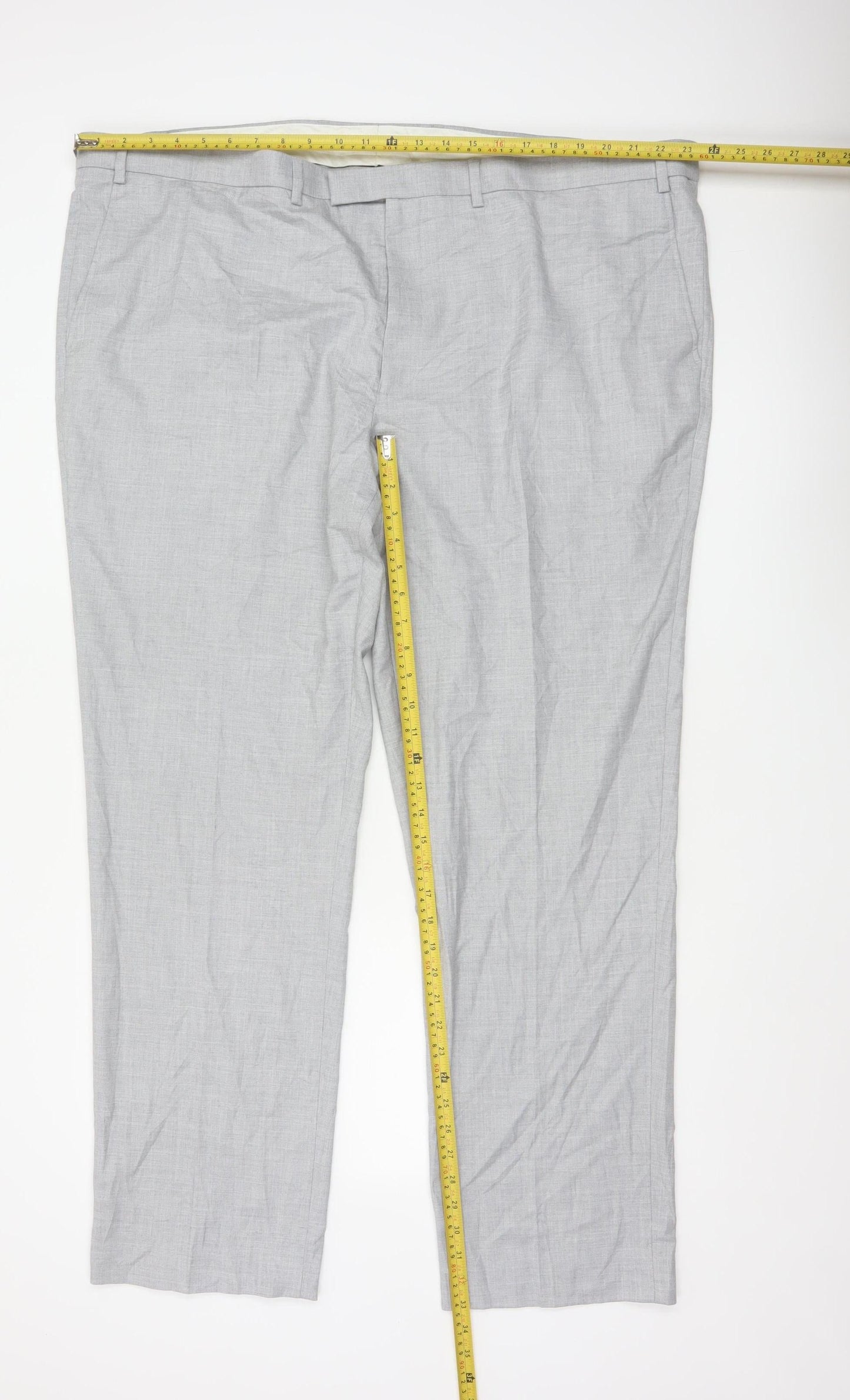 Marks and Spencer Men’s Grey Regular Fit Dress Trousers 48 Long