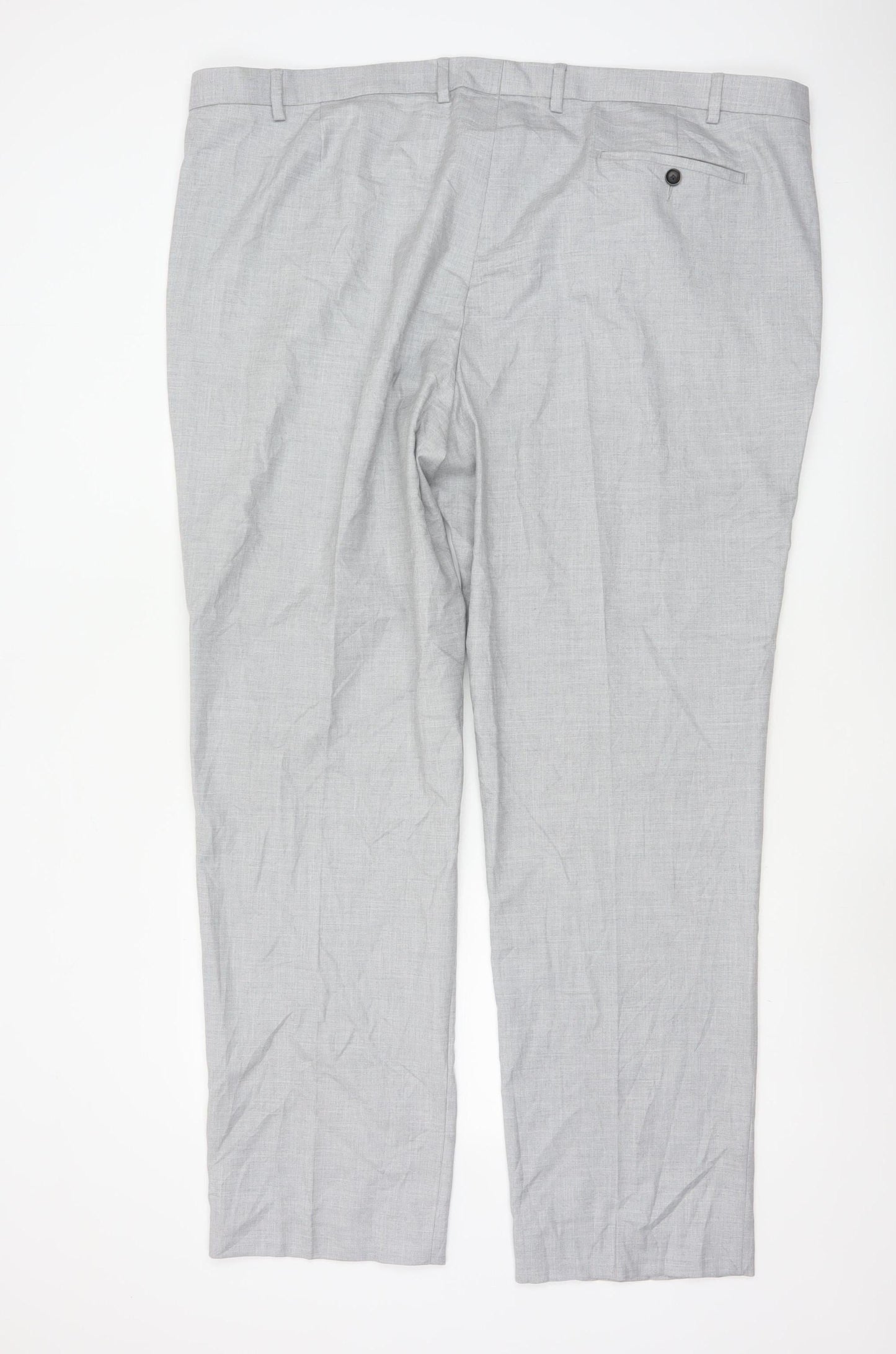 Marks and Spencer Men’s Grey Regular Fit Dress Trousers 48 Long