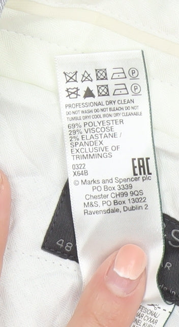 Marks and Spencer Men’s Grey Regular Fit Dress Trousers 48 Long