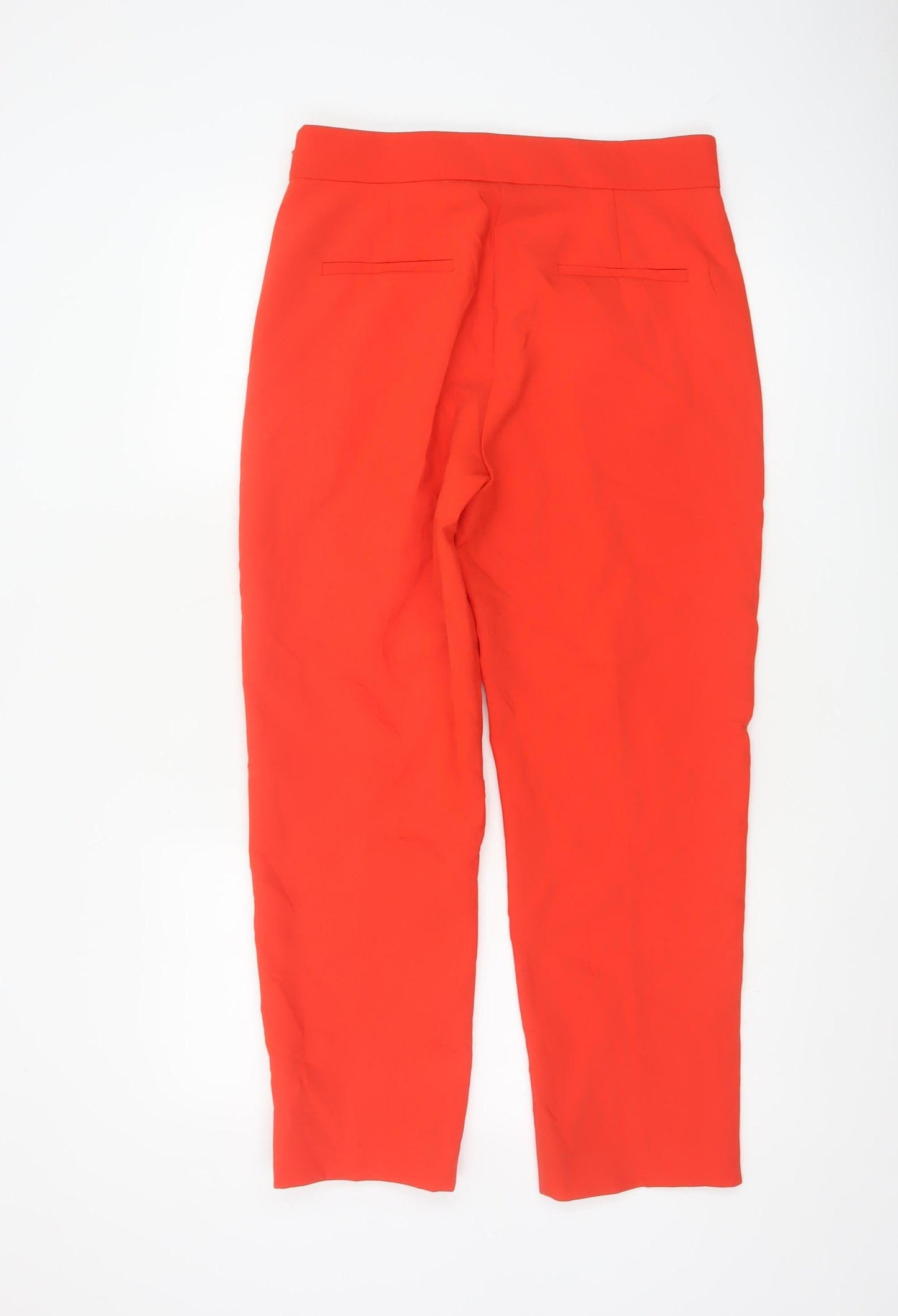 Marks and Spencer Women Red Ankle Zip Slim Trousers Size 12