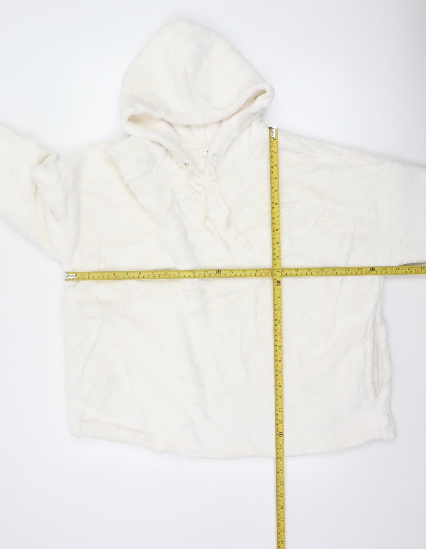 Marks and Spencer Women’s Ivory XL Fleece Hooded Nightwear Top
