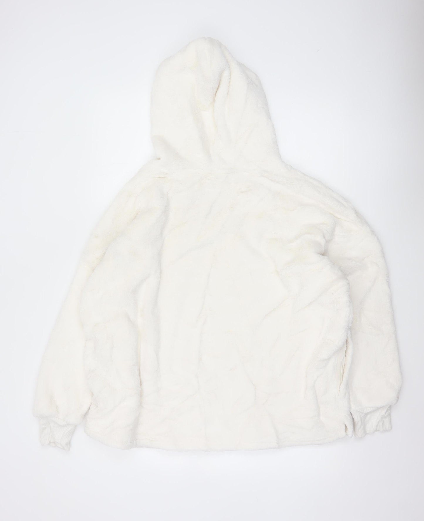 Marks and Spencer Women’s Ivory XL Fleece Hooded Nightwear Top