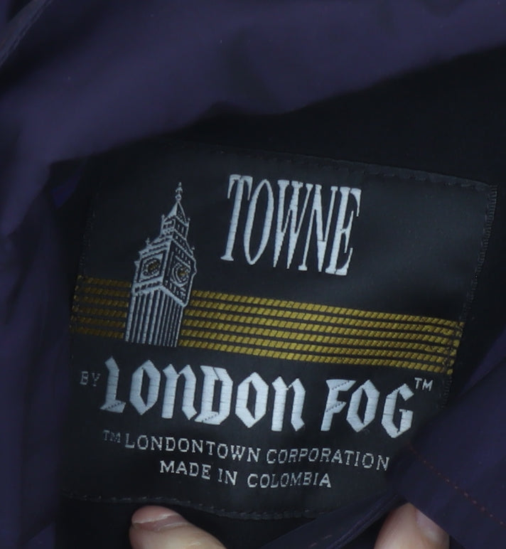 London Fog Women Purple Long Trench Coat Size 6 Belted Classic Style