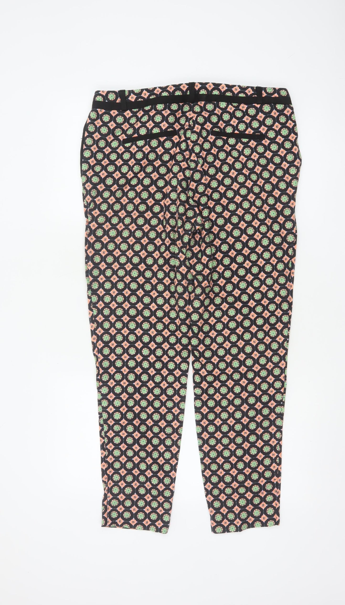 River Island Womens Multicoloured Geometric Slim Tapered Trousers Size 12