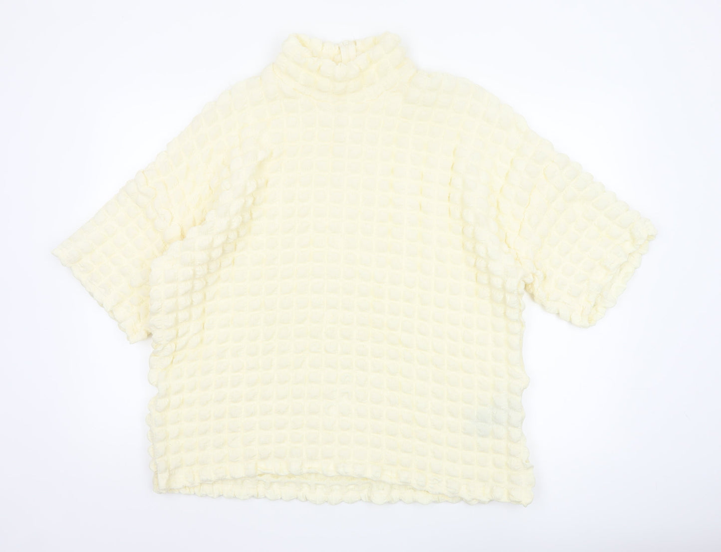 SELECTED FEMME Women's Ivory Textured High Neck Tunic Blouse XL
