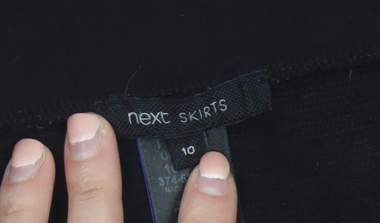 Next Women Black Size 10 Pencil Skirt Viscose Blend Workwear