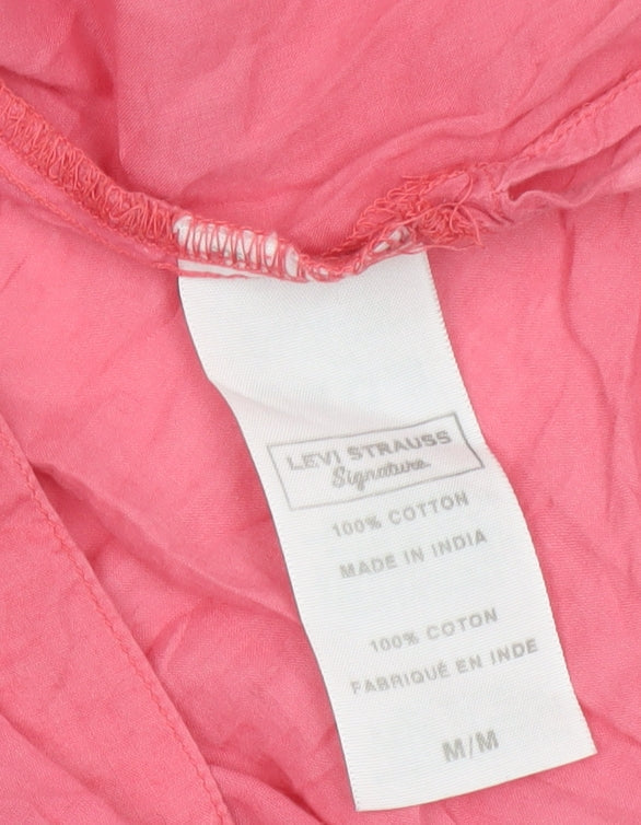 Levi Strauss Women’s Pink 3/4 Sleeve Cotton Tunic Shirt M