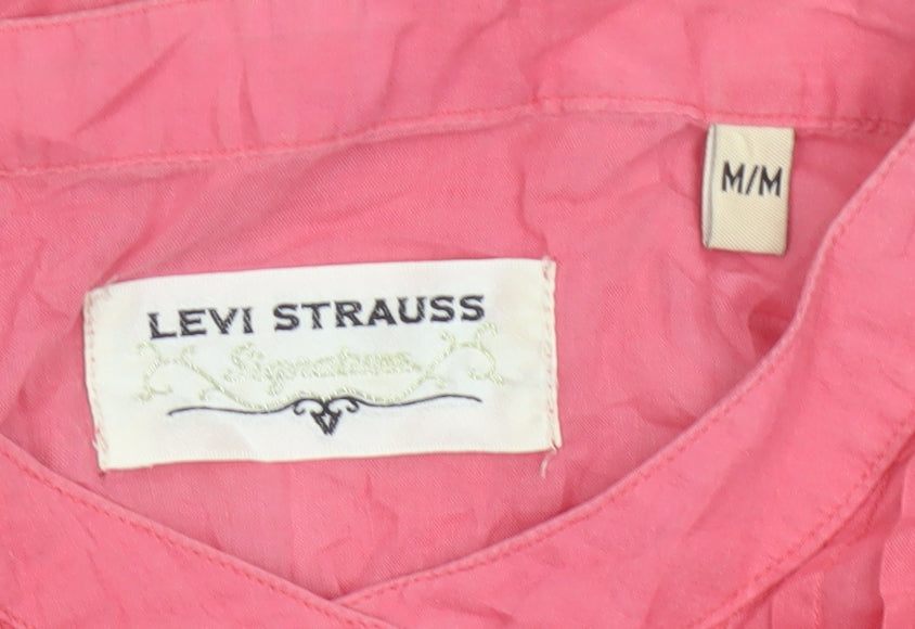 Levi Strauss Women’s Pink 3/4 Sleeve Cotton Tunic Shirt M