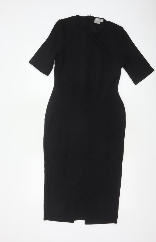 Prewornwholesale purple cropped slim fit active T-shirt with short sleeves and a high neckline.