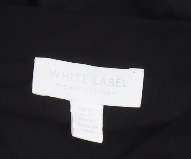 The White Company Women's Black Size 16 Long Sleeve Shirt Dress