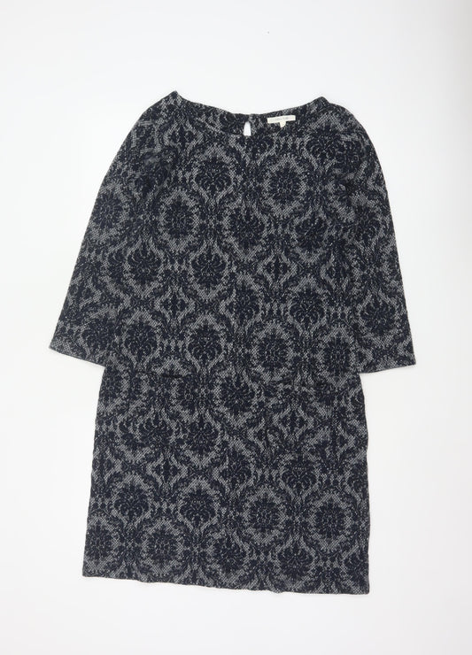 White Stuff Women's Blue Shift Knit Dress Size 14