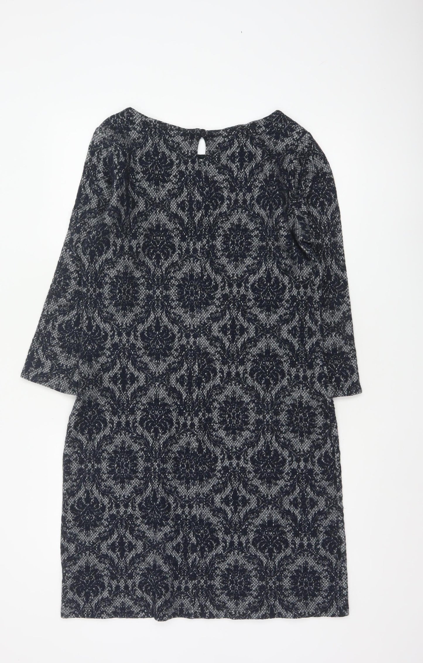 White Stuff Women's Blue Shift Knit Dress Size 14
