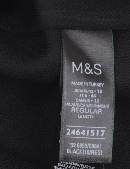 Marks and Spencer Women’s Black Skater Dress Size 16 Sleeveless Lined Stretch Partywear