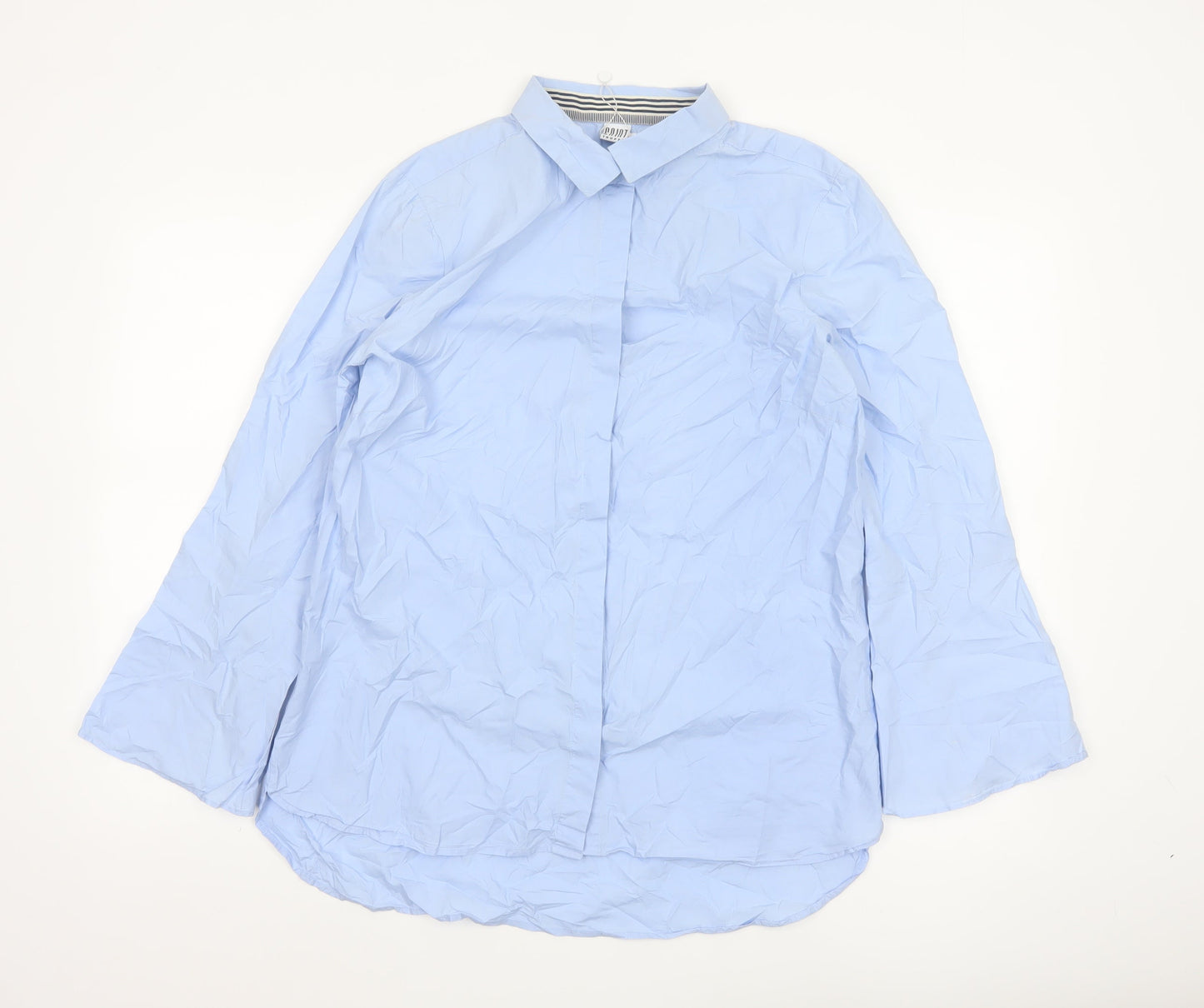 Saint Tropez Women Blue Cotton Shirt Medium Casual Smart Blouse