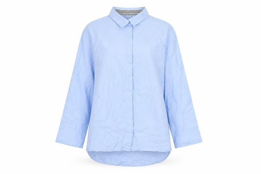 Saint Tropez Women Blue Cotton Shirt Medium Casual Smart Blouse