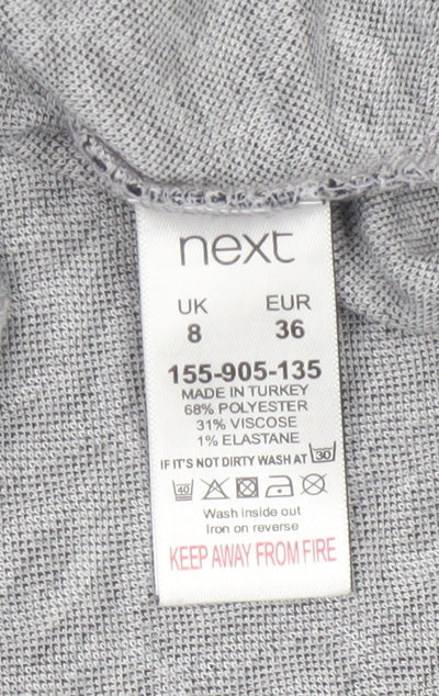 Next Women’s Grey Geometric Shift Dress Size 8 Short Sleeve