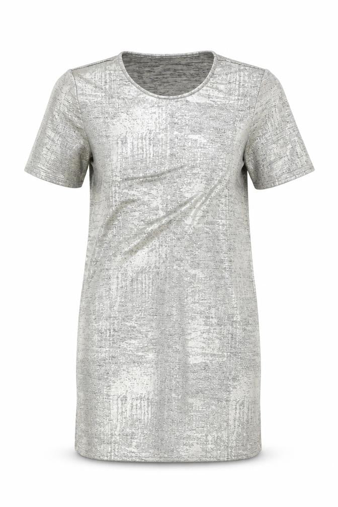 River Island Women's Silver Metallic T-Shirt Dress Size 8