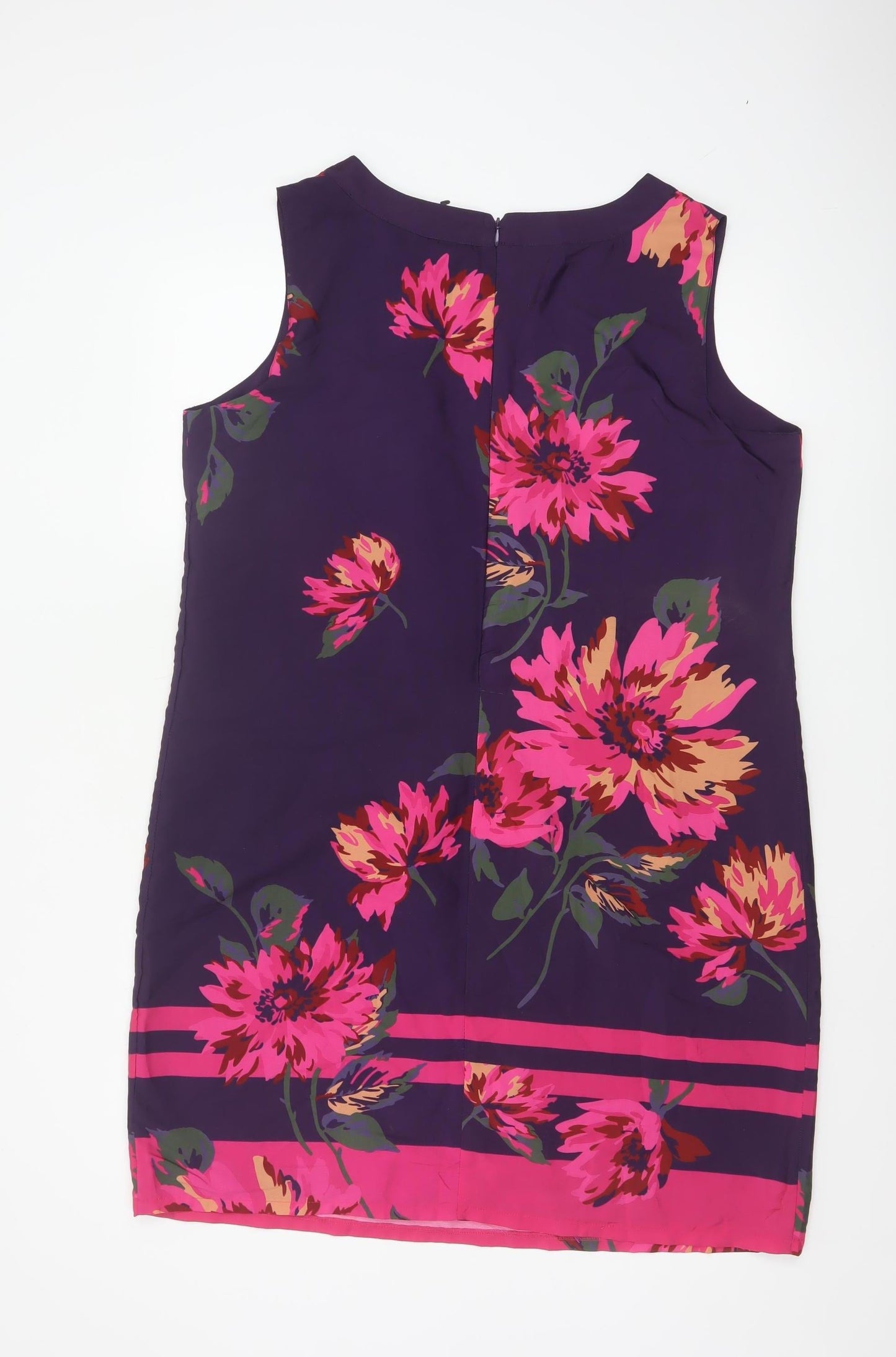 Roman Women Purple Floral Sleeveless Shift Dress Size 16