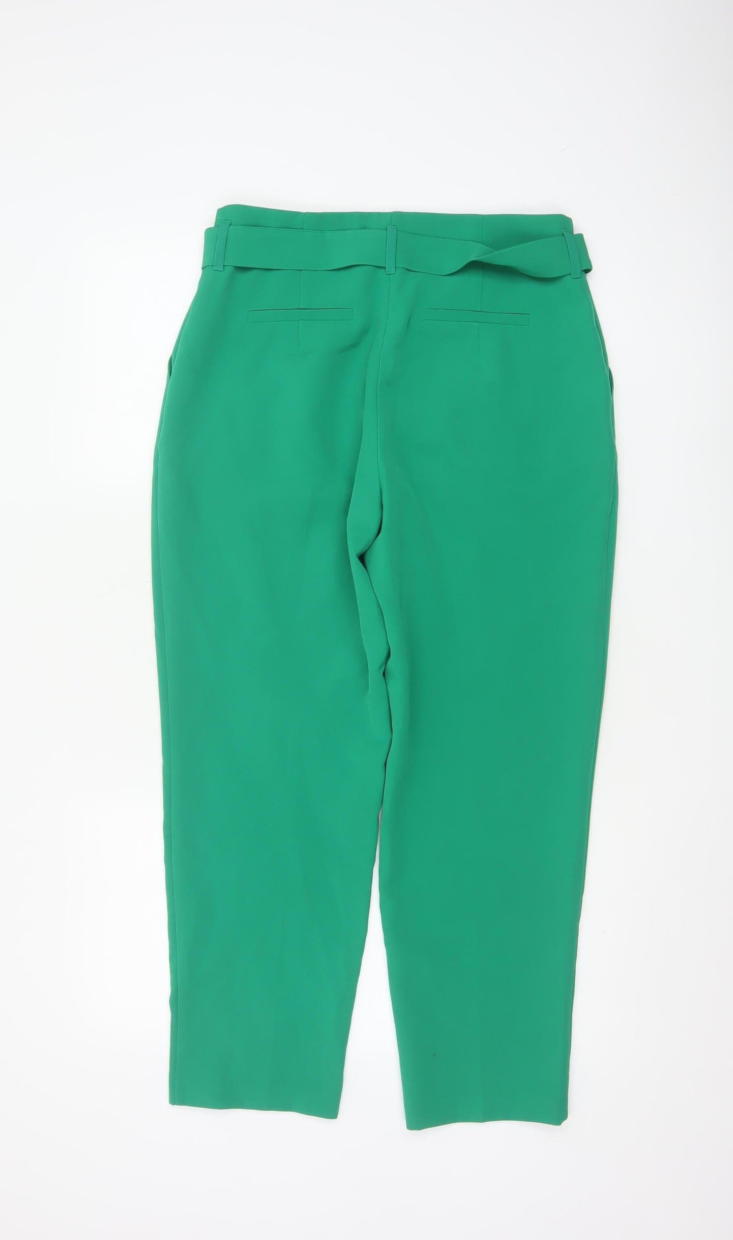 Warehouse Women’s Green Paperbag Belted Tapered Trousers UK 10