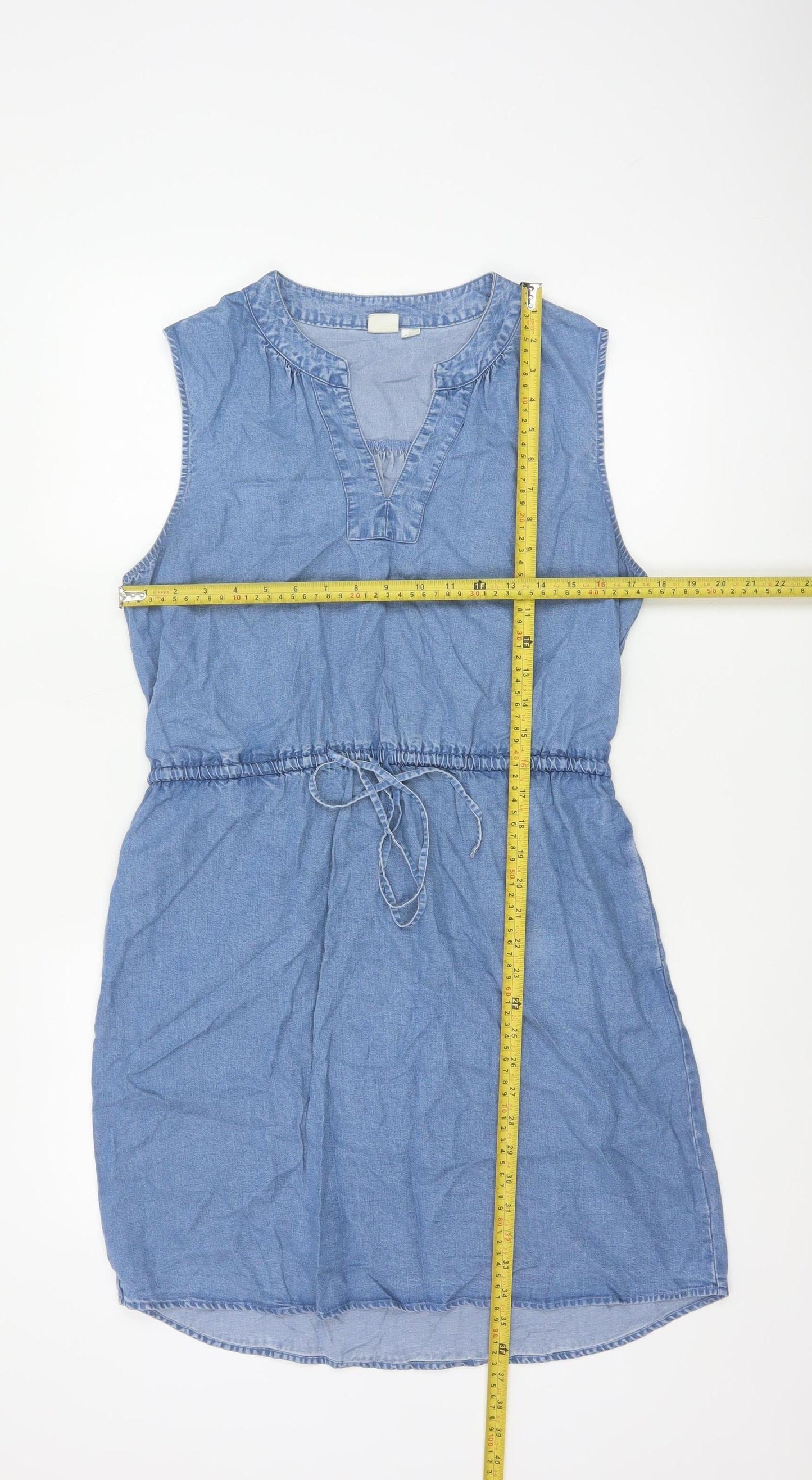GAP Women’s Blue Chambray Sleeveless Knee Length Shirt Dress M