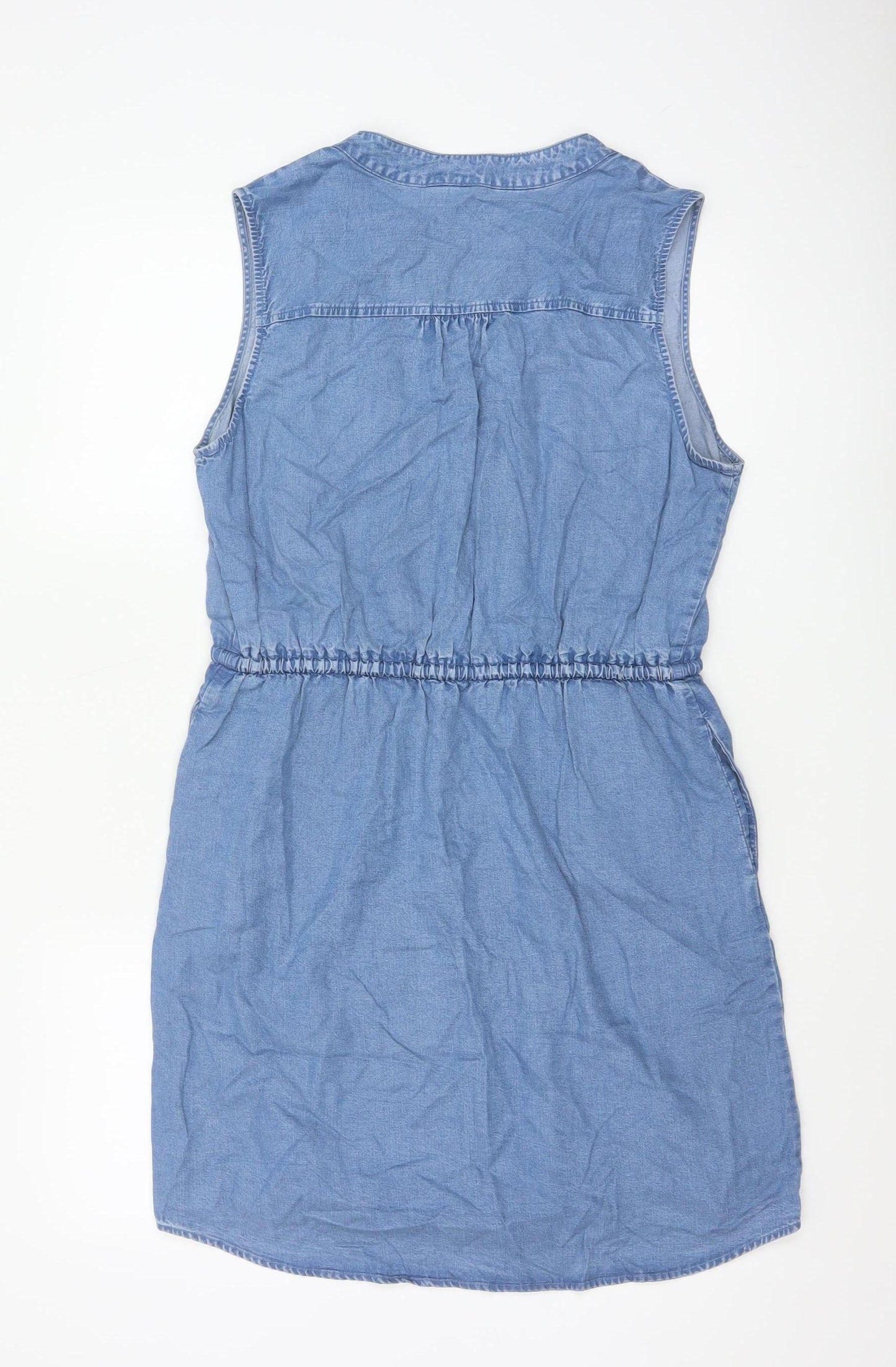 GAP Women’s Blue Chambray Sleeveless Knee Length Shirt Dress M