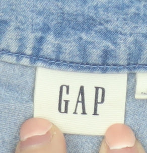 GAP Women’s Blue Chambray Sleeveless Knee Length Shirt Dress M