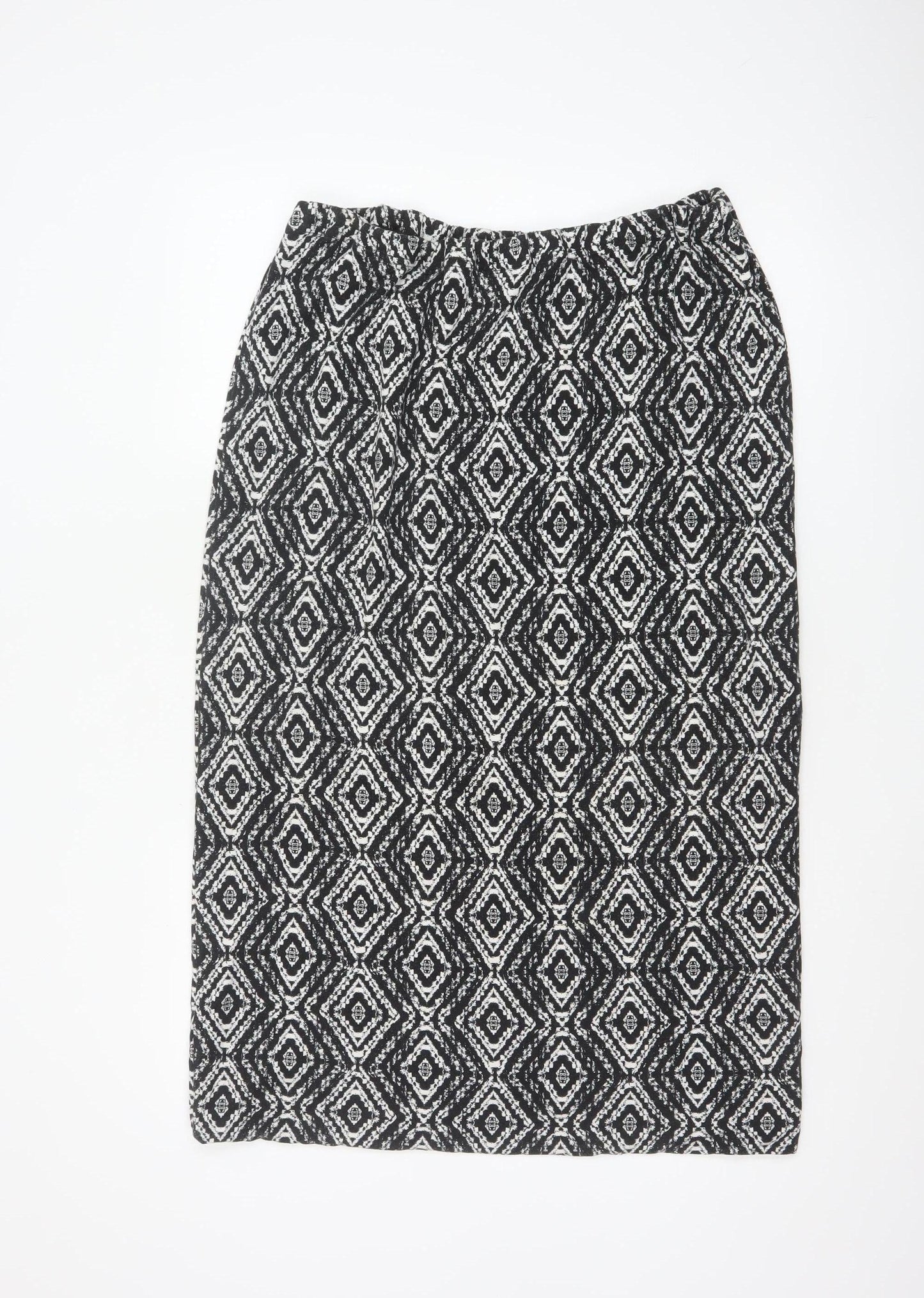 Long Tall Sally Women's Black Geometric Pencil Skirt XL Viscose Stretch