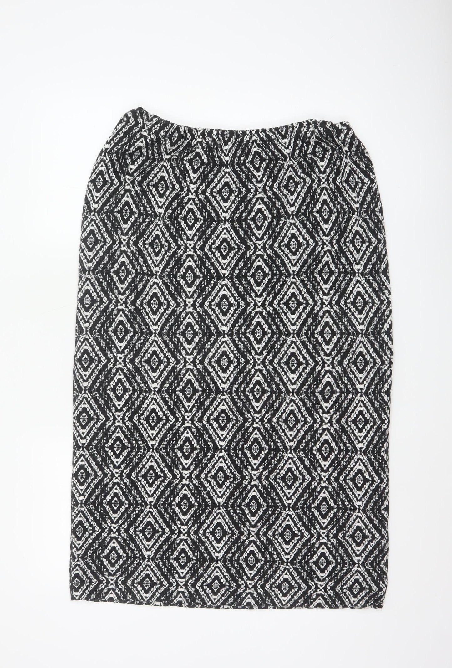 Long Tall Sally Women's Black Geometric Pencil Skirt XL Viscose Stretch
