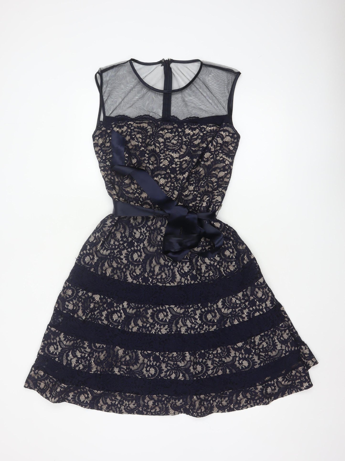 Betsy & Adam Women's Blue Lace Fit & Flare Formal Dress Size 8