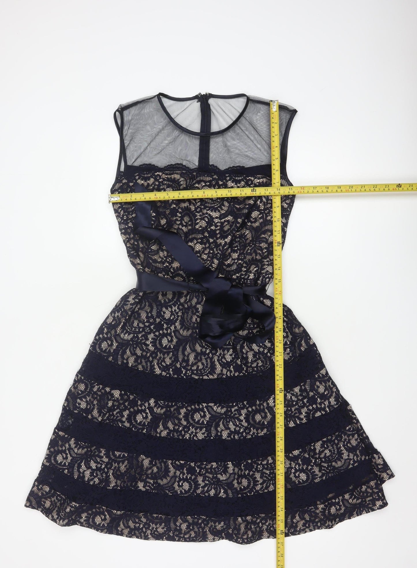 Betsy & Adam Women's Blue Lace Fit & Flare Formal Dress Size 8