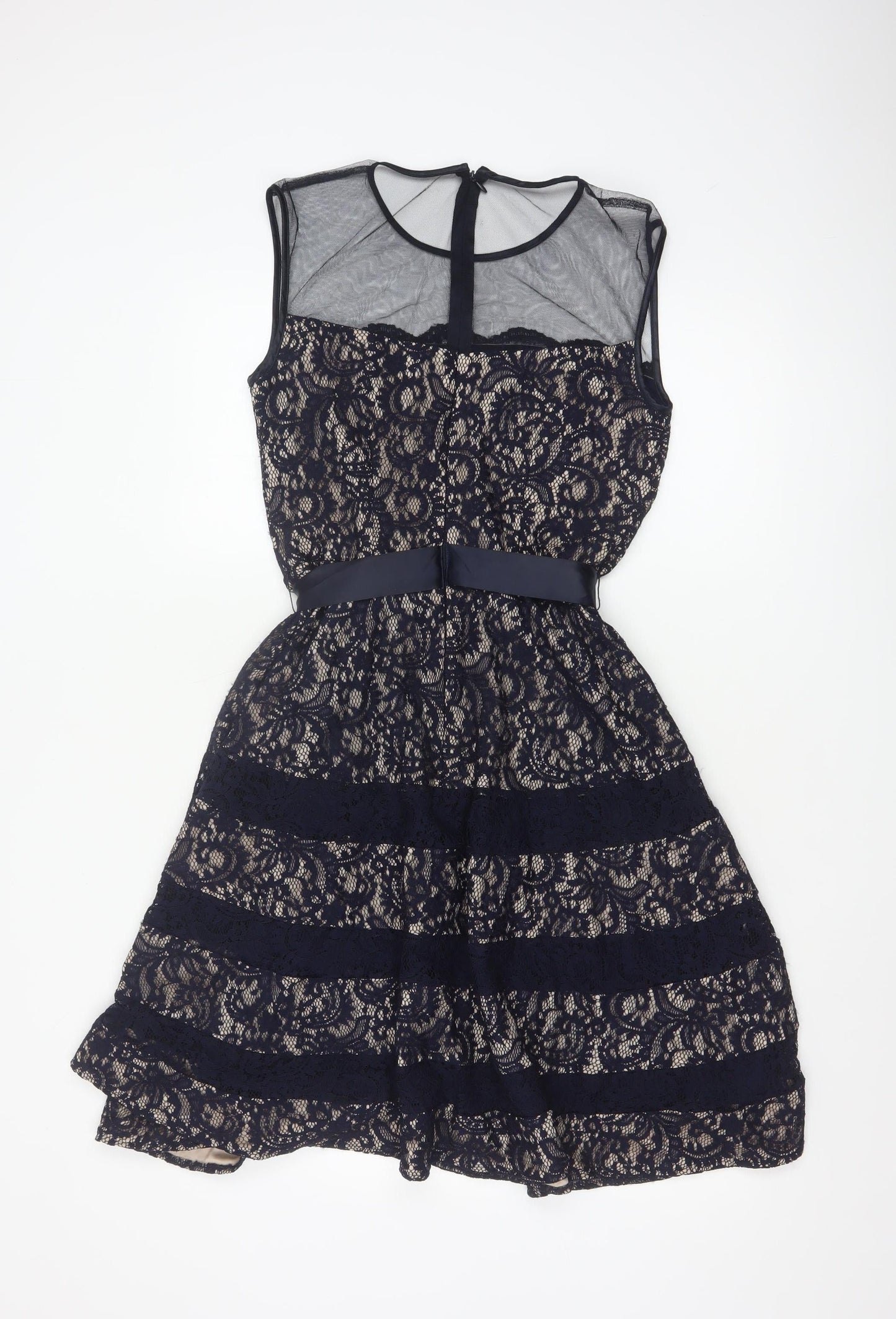 Betsy & Adam Women's Blue Lace Fit & Flare Formal Dress Size 8