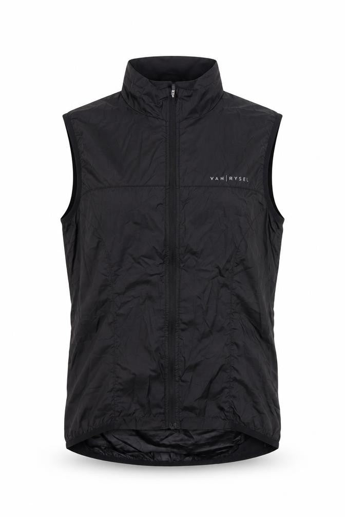 Van Rysel Black Sleeveless Lightweight Waistcoat Women’s S Reflective Cycling Vest