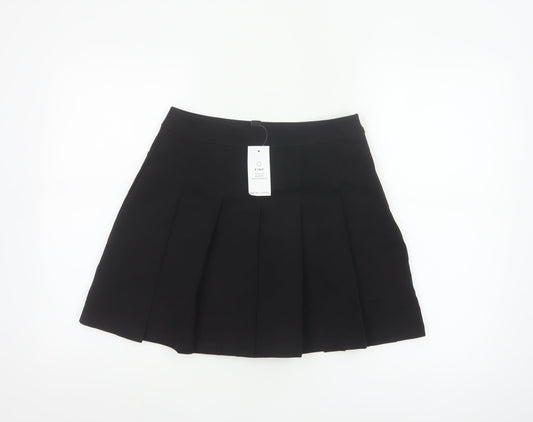 New Look Women's Black Pleated Short Skirt Size 10