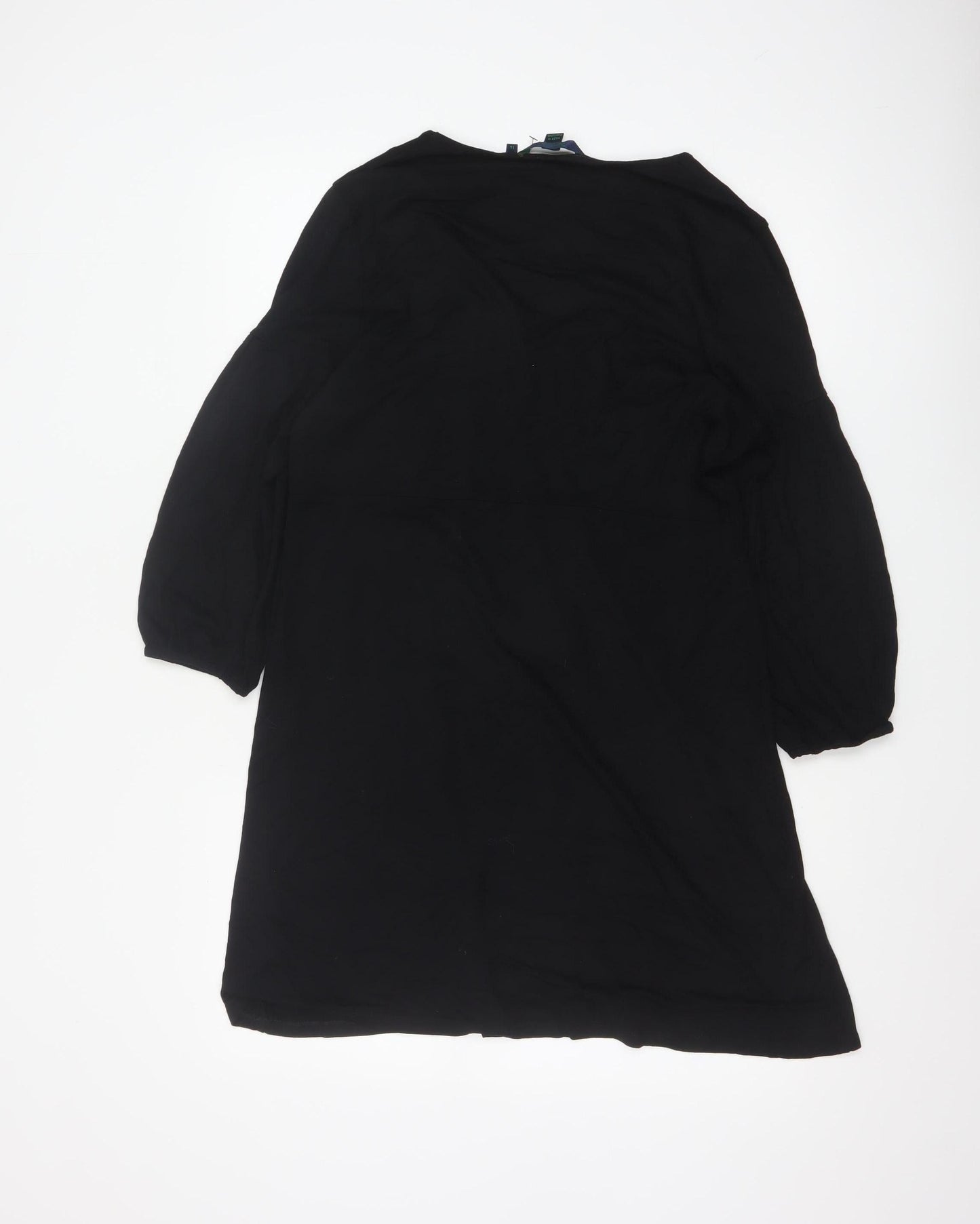 Boden Women Black 3/4 Sleeve Shift Knee Length Dress Size 14