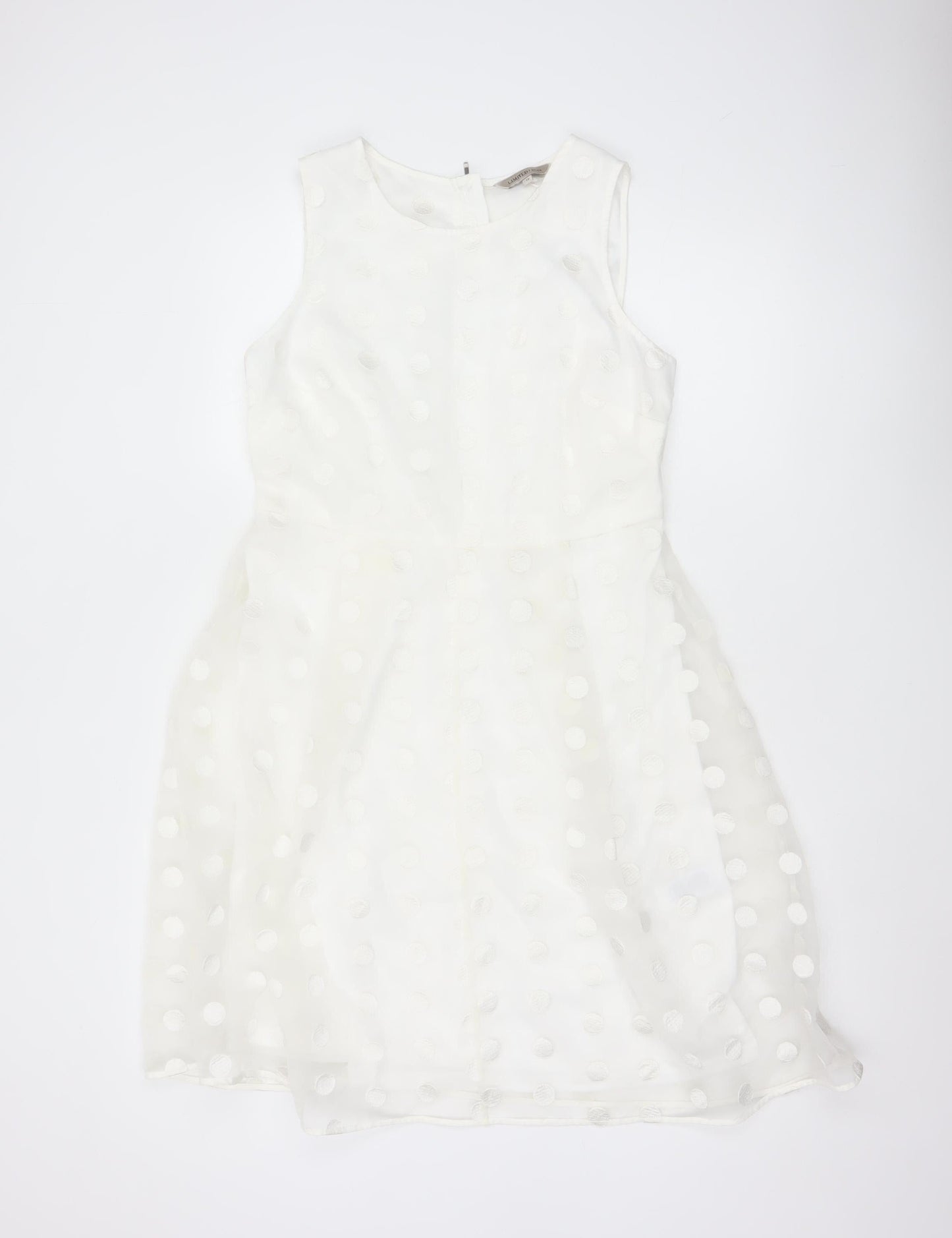 Marks and Spencer Women’s White Polka Dot Fit & Flare Dress Size 12